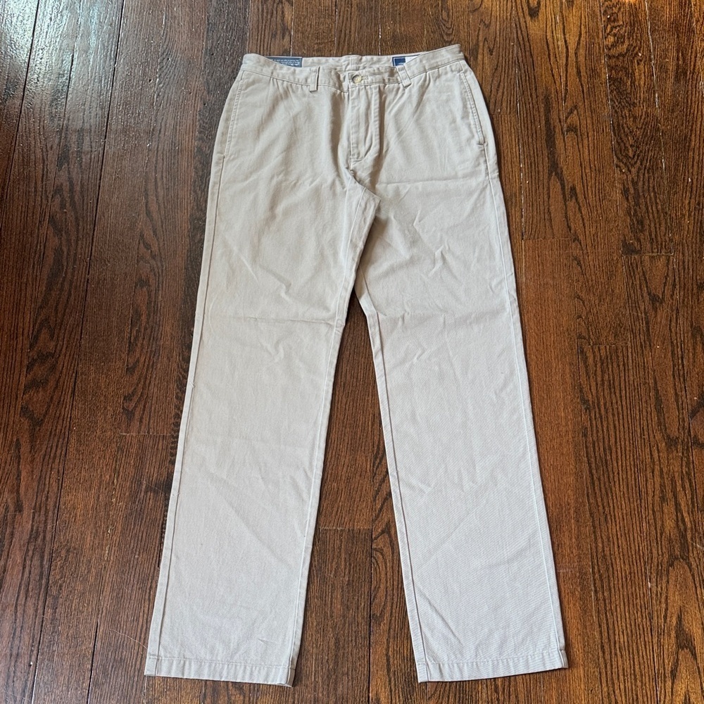 NWT Vineyard Vines Classic Fit Club Pants Mens  Beige By Shep Ian size 32Wx34L